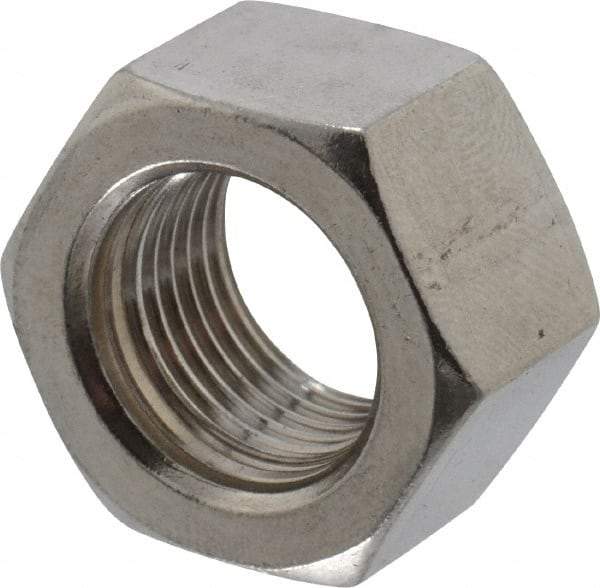 Value Collection - 5/8-18 UNF Stainless Steel Right Hand Hex Nut - 15/16" Across Flats, 35/64" High, Uncoated - Americas Industrial Supply