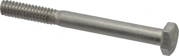 Value Collection - 1/4-20 UNC, 2-1/2" Length Under Head Hex Head Cap Screw - Grade 18-8 Stainless Steel, 7/16" Hex - Americas Industrial Supply