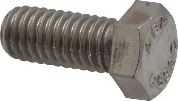 Value Collection - 3/8-16 UNC, 7/8" Length Under Head Hex Head Cap Screw - Grade 18-8 Stainless Steel, 9/16" Hex - Americas Industrial Supply