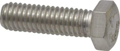 Value Collection - 3/8-16 UNC, 1-1/4" Length Under Head Hex Head Cap Screw - Grade 18-8 Stainless Steel, 9/16" Hex - Americas Industrial Supply