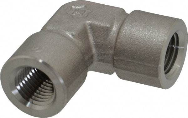Ham-Let - 1/4" Grade 316 Stainless Steel Pipe 90° Female Elbow - FNPT x FNPT End Connections, 6,200 psi - Americas Industrial Supply