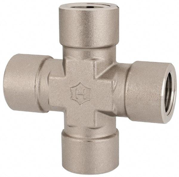 Ham-Let - 1/2" Grade 316 Stainless Steel Pipe Cross - FNPT End Connections, 4,600 psi - Americas Industrial Supply