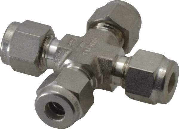 Ham-Let - 1/4" OD, Grade 316Stainless Steel Union Cross - All Comp Ends - Americas Industrial Supply