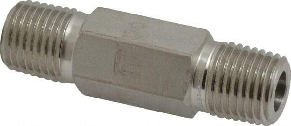 Ham-Let - 1/4" Grade 316 Stainless Steel Pipe Hex Nipple - MNPT End Connections, 7,500 psi - Americas Industrial Supply