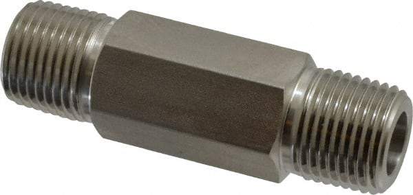Ham-Let - 1/2" Grade 316 Stainless Steel Pipe Hex Nipple - MNPT End Connections, 7,200 psi - Americas Industrial Supply
