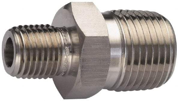 Ham-Let - 1 x 3/4" Internal Brass Reducer Nipple - 2600 PSI, MNPT x MNPT - Americas Industrial Supply