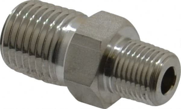 Ham-Let - 1/4 x 1/8" Grade 316 Stainless Steel Pipe Hex Nipple - MNPT End Connections, 7,500 psi - Americas Industrial Supply