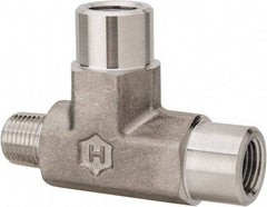Ham-Let - 1/8" Grade 316 Stainless Steel Pipe Street Tee - MNPT x FNPT x FNPT End Connections, 6,100 psi - Americas Industrial Supply