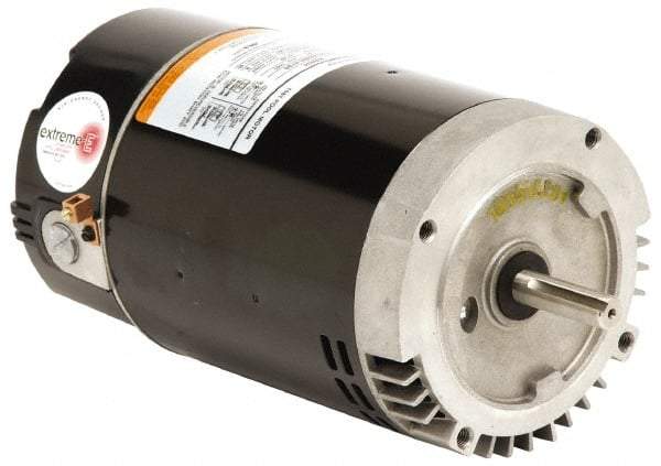 US Motors - 1.5 hp, ODP Enclosure, Auto Thermal Protection, 3,450 RPM, 115/230 Volt, 60 Hz, Industrial Electric AC/DC Motor - C-Face Mount, 1 Speed, Ball Bearings, B Class Insulation, CW Lead End - Americas Industrial Supply