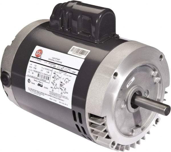 US Motors - 3 hp, ODP Enclosure, Auto Thermal Protection, 3,450 RPM, 208-230 Volt, 60 Hz, Industrial Electric AC/DC Motor - Size 56 Frame, C-Face Mount, 1 Speed, Ball Bearings, 14.0-12.8 Full Load Amps, B Class Insulation, Reversible - Americas Industrial Supply