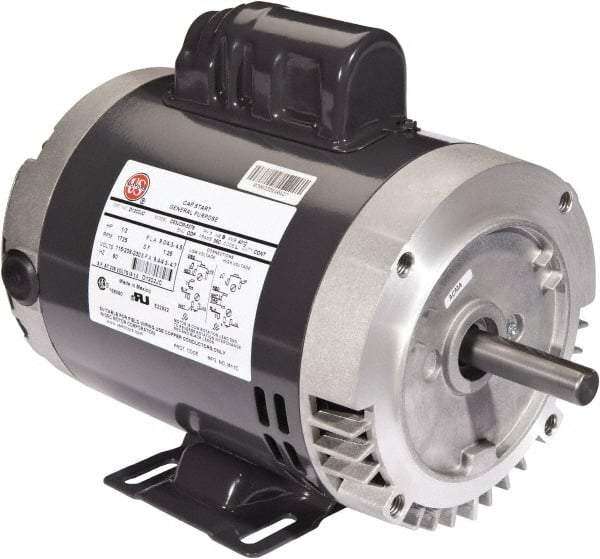 US Motors - 1/2 hp, ODP Enclosure, Auto Thermal Protection, 1,725 RPM, 115/208-230 Volt, 60 Hz, Industrial Electric AC/DC Motor - Size 56 Frame, J-Face/Base Mount, 1 Speed, Ball Bearings, 8.9/4.4-4.5 Full Load Amps, B Class Insulation, CCW Drive End - Americas Industrial Supply
