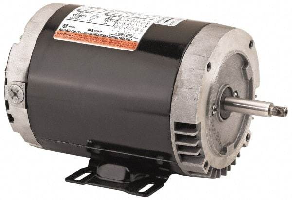 US Motors - 3/4 hp, ODP Enclosure, Auto Thermal Protection, 3,450 RPM, 115/230 Volt, 60 Hz, Industrial Electric AC/DC Motor - Size 56 Frame, J-Face Mount, 1 Speed, Ball Bearings, 11.6/5.8 Full Load Amps, B Class Insulation, CCW Drive End - Americas Industrial Supply