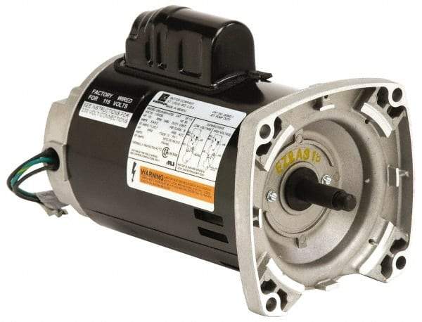 US Motors - 3/4 hp, ODP Enclosure, Auto Thermal Protection, 3,450 RPM, 115/230 Volt, 60 Hz, Industrial Electric AC/DC Motor - Size 56 Frame, Square Flange Mount, 1 Speed, Ball Bearings, 11.6/5.8 Full Load Amps, B Class Insulation, CCW Drive End - Americas Industrial Supply