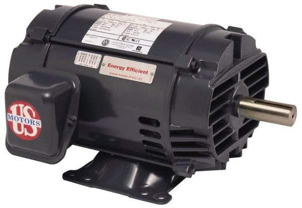 US Motors - 5 hp, ODP Enclosure, No Thermal Protection, 1,760 RPM, 575 Volt, 60 Hz, Three Phase Premium Efficient Motor - Size 184 Frame, Rigid Mount, 1 Speed, Ball Bearings, 5.2 Full Load Amps, F Class Insulation, CCW Lead End - Americas Industrial Supply