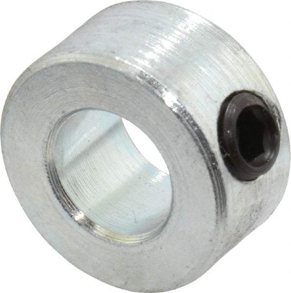 Climax Metal Products - 3/8" Bore, Steel, Set Screw Shaft Collar - 3/4" Outside Diam, 3/8" Wide - Americas Industrial Supply