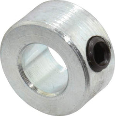 Climax Metal Products - 3/8" Bore, Steel, Set Screw Shaft Collar - 3/4" Outside Diam, 3/8" Wide - Americas Industrial Supply