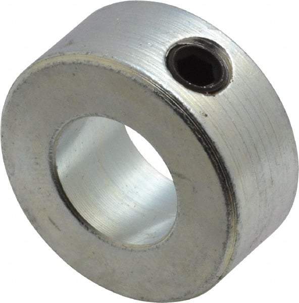 Climax Metal Products - 1/2" Bore, Steel, Set Screw Shaft Collar - 1" Outside Diam, 7/16" Wide - Americas Industrial Supply