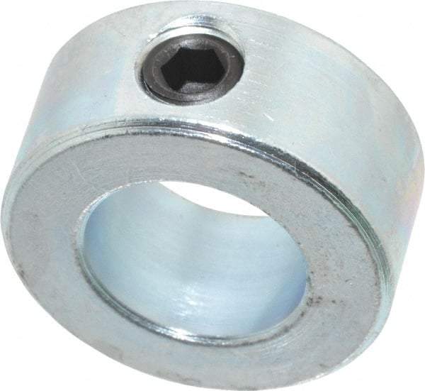 Climax Metal Products - 5/8" Bore, Steel, Set Screw Shaft Collar - 1-1/8" Outside Diam, 1/2" Wide - Americas Industrial Supply