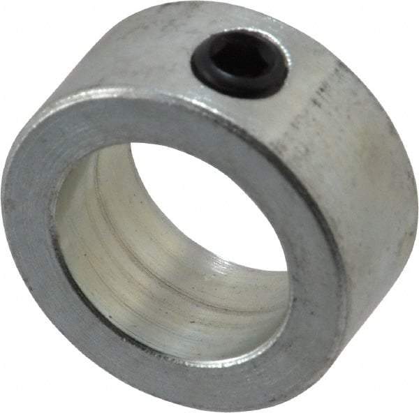 Climax Metal Products - 13/16" Bore, Steel, Set Screw Shaft Collar - 1-1/4" Outside Diam, 9/16" Wide - Americas Industrial Supply