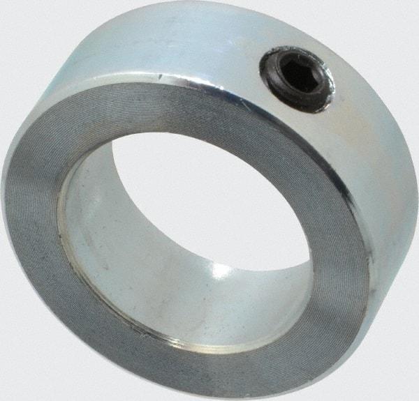 Climax Metal Products - 1-1/8" Bore, Steel, Set Screw Shaft Collar - 1-3/4" Outside Diam, 5/8" Wide - Americas Industrial Supply