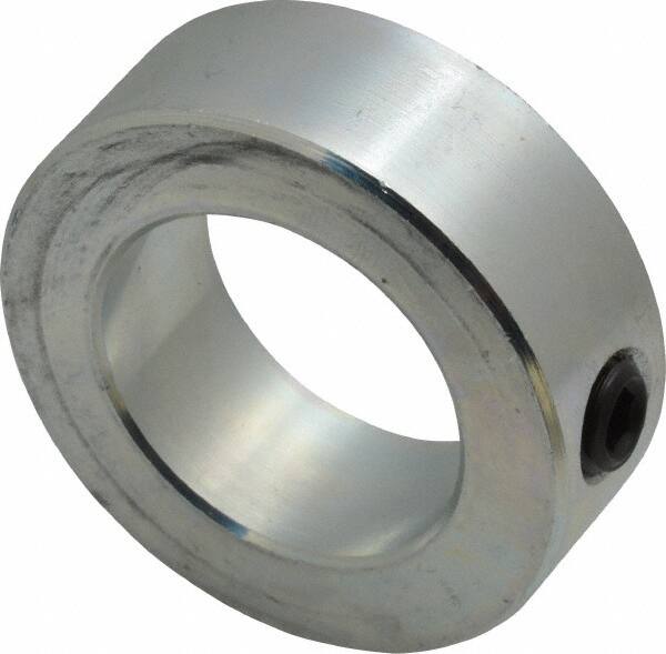 Climax Metal Products - 1-1/4" Bore, Steel, Set Screw Shaft Collar - 2" Outside Diam, 11/16" Wide - Americas Industrial Supply