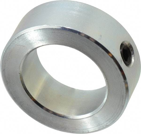 Climax Metal Products - 1-3/8" Bore, Steel, Set Screw Shaft Collar - 2-1/8" Outside Diam, 3/4" Wide - Americas Industrial Supply