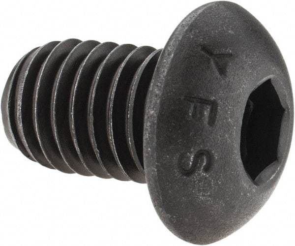 Value Collection - 1/2-13 UNC Hex Socket Drive, Button Screw - Alloy Steel, Black Oxide Finish, Fully Threaded, 3/4" Length Under Head - Americas Industrial Supply