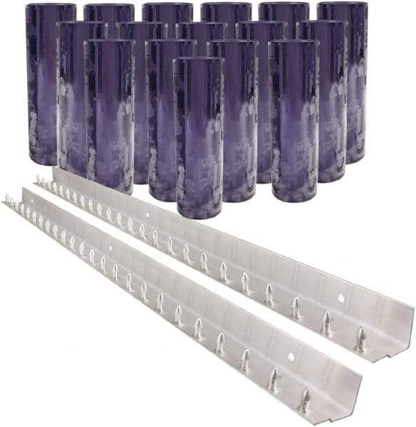 Aleco - 8' Door Width x 8' Door Height PVC Clear Ribbed Strip Door Kit - Clear - Americas Industrial Supply