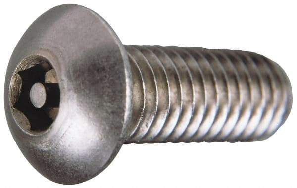 Value Collection - #10-32 UNF Pin In Hex Socket Drive, Button Screw - Grade 18-8 Stainless Steel, Uncoated, 3/4" Length Under Head - Americas Industrial Supply