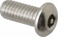 Value Collection - 5/16-18 UNC Pin In Hex Socket Drive, Button Screw - Grade 18-8 Stainless Steel, Uncoated, 3/4" Length Under Head - Americas Industrial Supply