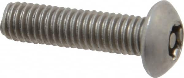 Value Collection - #10-32 UNF Pin In Torx Drive, Button Screw - Grade 18-8 Stainless Steel, Uncoated, 3/4" Length Under Head - Americas Industrial Supply