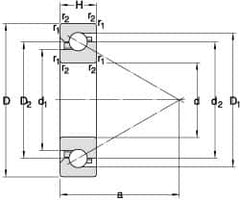 Angular Contact Ball Bearing: 25 mm Bore Dia, 80 mm OD, 21 mm OAW, Without Flange 40 ° Contact Angle, 5,300 lb Static Load, 8,900 lb Dynamic Load