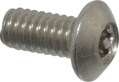 Value Collection - #8-32 UNC Pin In Torx Drive, Button Screw - Grade 18-8 Stainless Steel, Uncoated, 3/8" Length Under Head - Americas Industrial Supply