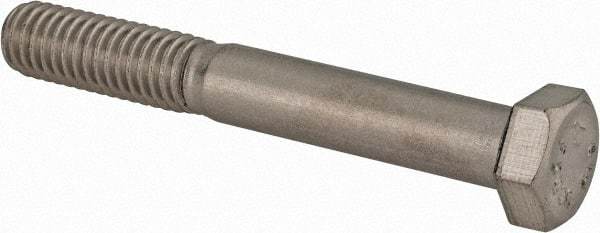 Value Collection - 3/8-16 UNC, 2-3/4" Length Under Head Hex Head Cap Screw - Partially Threaded, Grade 316 Stainless Steel, Uncoated, 9/16" Hex - Americas Industrial Supply