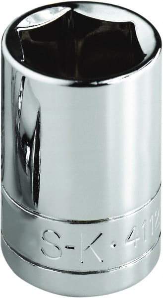 SK - 1-3/8", 1/2" Drive, Standard Hand Socket - 6 Points, Steel, Chrome Finish - Americas Industrial Supply