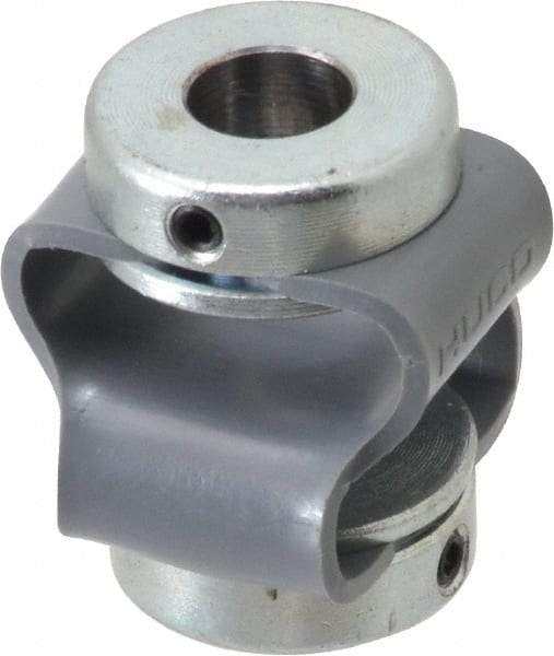 Huco - 3/8" Max Bore Diam, Flexible Flex P Double Loop Coupling - 48mm OD, Polyurethane - Americas Industrial Supply