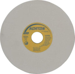 Norton - 8" Diam x 1-1/4" Hole x 1/4" Thick, K Hardness, 100 Grit Surface Grinding Wheel - Aluminum Oxide, Type 1, Fine Grade, 3,600 Max RPM, Vitrified Bond, No Recess - Americas Industrial Supply
