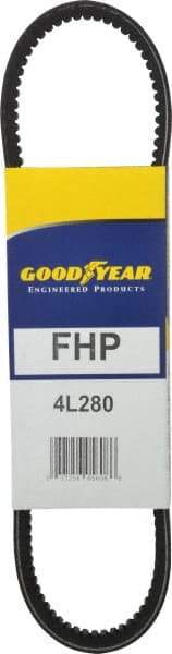 Continental ContiTech - Section 4L, 28" Outside Length, V-Belt - High Traction Rubber, Fractional HP, No. 4L280 - Americas Industrial Supply