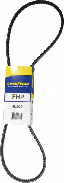 Continental ContiTech - Section 4L, 50" Outside Length, V-Belt - High Traction Rubber, Fractional HP, No. 4L500 - Americas Industrial Supply