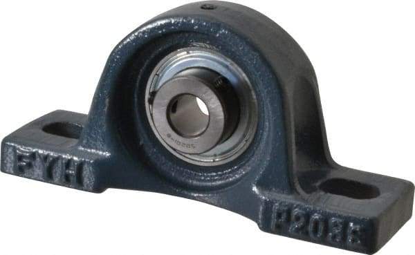 Value Collection - 4-7/8" OALBall Bearing Pillow Block - Cast Iron - Americas Industrial Supply