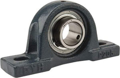 Value Collection - 5-1/2" OALBall Bearing Pillow Block - Cast Iron - Americas Industrial Supply