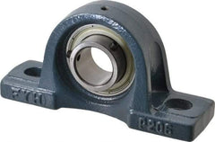 Value Collection - 6-3/16" OALBall Bearing Pillow Block - Cast Iron - Americas Industrial Supply