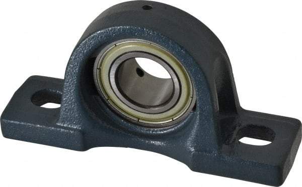 Value Collection - 6-3/16" OALBall Bearing Pillow Block - Cast Iron - Americas Industrial Supply