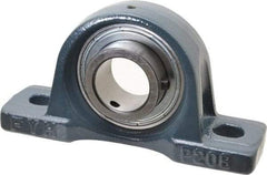 Value Collection - 7-1/8" OALBall Bearing Pillow Block - Cast Iron - Americas Industrial Supply