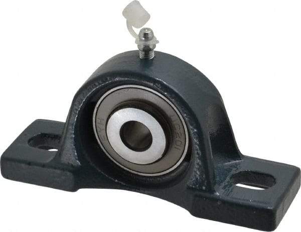 Value Collection - 4-7/8" OALBall Bearing Pillow Block - Cast Iron - Americas Industrial Supply