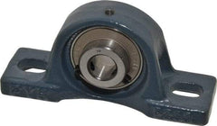 Value Collection - 4-7/8" OALBall Bearing Pillow Block - Cast Iron - Americas Industrial Supply