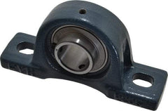 Value Collection - 5-1/2" OALBall Bearing Pillow Block - Cast Iron - Americas Industrial Supply