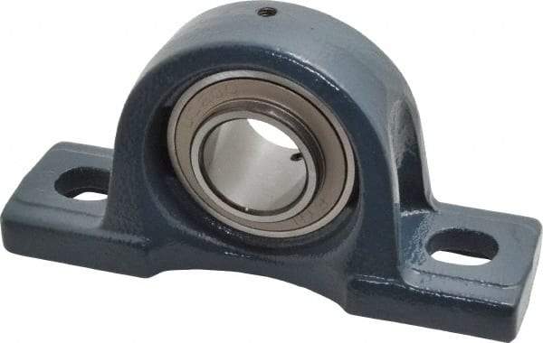 Value Collection - 6-3/16" OALBall Bearing Pillow Block - Cast Iron - Americas Industrial Supply