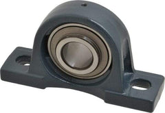 Value Collection - 6-3/4" OALBall Bearing Pillow Block - Cast Iron - Americas Industrial Supply