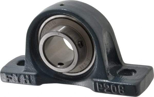 Value Collection - 7-1/8" OALBall Bearing Pillow Block - Cast Iron - Americas Industrial Supply